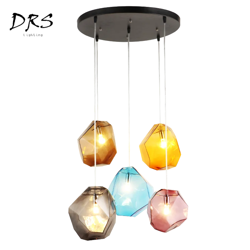 Современный минималистичный антикварный ледяное стекло гостиная люстра