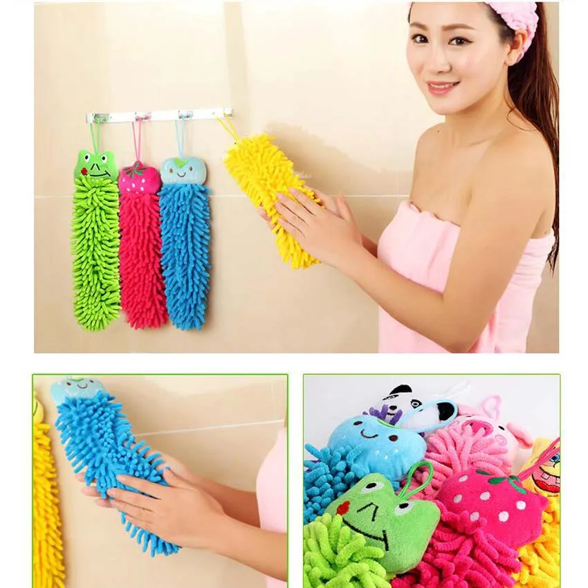 Новые милые детские подвесные мягкие полотенца из микрофибры для рук Детские