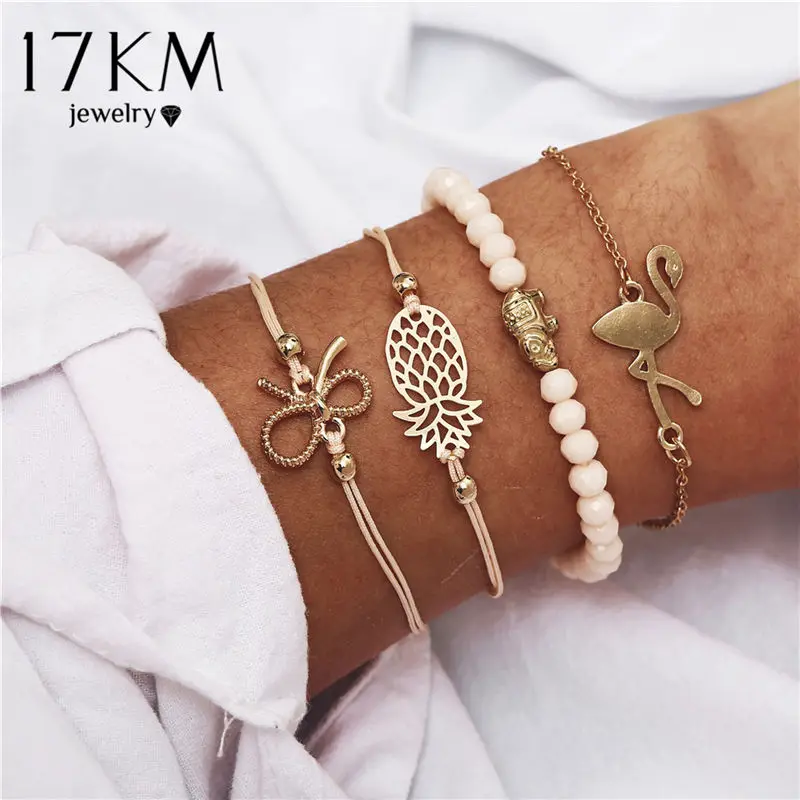 FCS1673 Boho браслет из натурального камня браслеты с камнями Винтаж сердце браслет в стиле бохо комплект для Для женщин Девушка чешские черепаший панцирь с кистями из бусин Браслеты Женские Модные украшения 14 февраля Браслет - Окраска металла: FCS1673