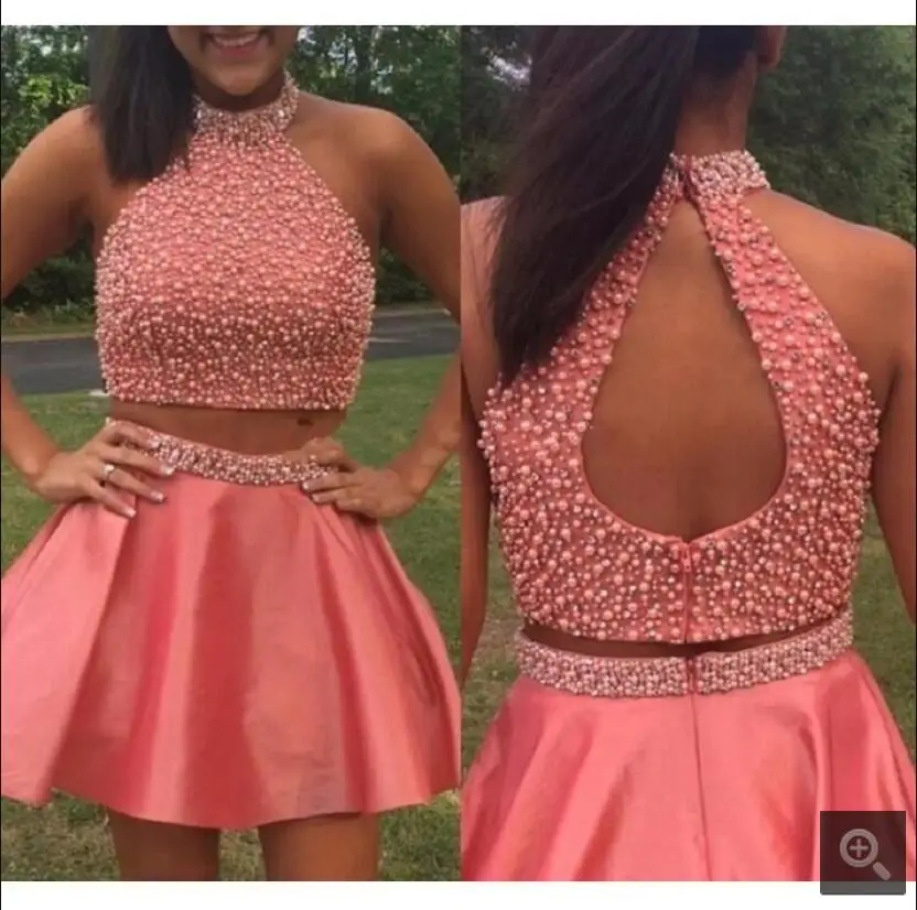 2017 новое поступление короткое платье из двух частей для выпускного вечера