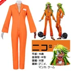Аниме Nanbaka NO.25 Niko Rock, униформа для косплея, оранжевое боди + перчатки, косплей заключенного, костюмы, новинка, бесплатная доставка