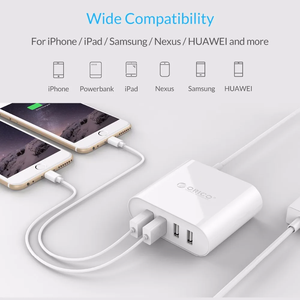 Зарядное устройство ORICO настольное с 4 USB портами и вилкой Стандарта EU/US/AU/UK|usb charger|4