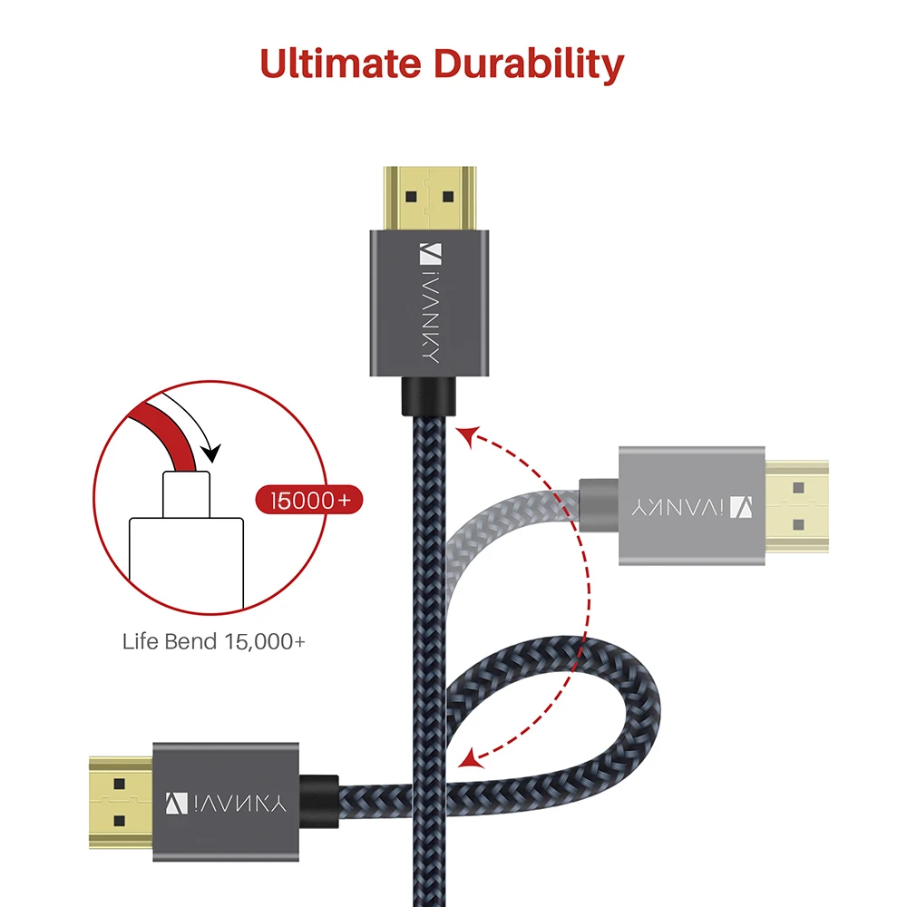 [Пожизненная гарантия] кабель iVANKY HDMI 4K @ 60 Гц алюминиевый сплав UHD для