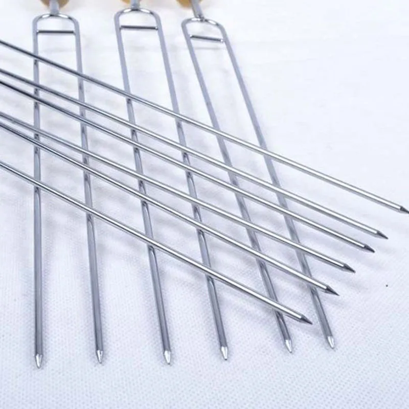 Высокое качество 6 шт./упак. U ЖАРКОЕ БАРБЕКЮ игла для барбекю шпажки деревянная