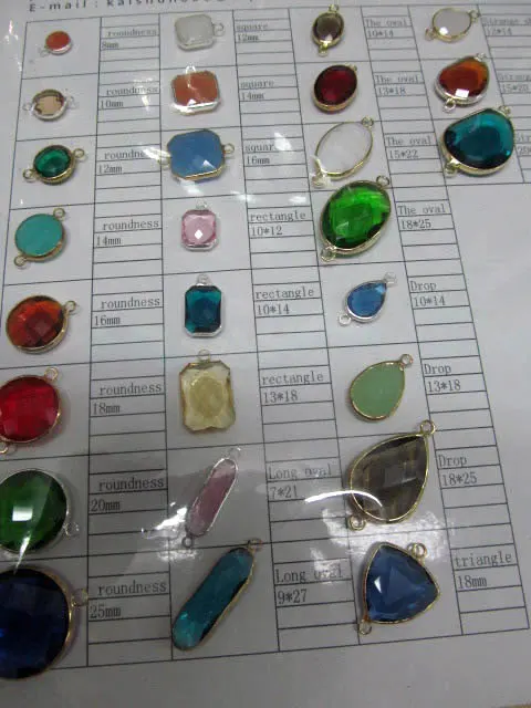 

10-25mm 12pcs Freeform Nuggets Crimsone RedCrystal Glass Brass Silver Gold Pendant Round Faceted Double Connector Rock Crystal V
