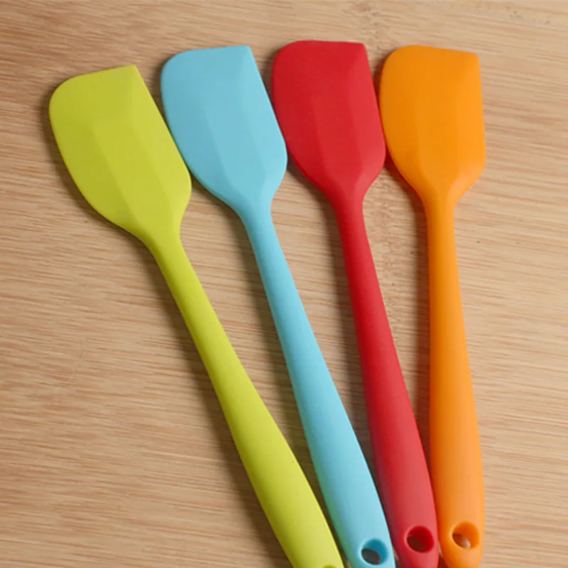 One-piece Silicone Small Scraper Cake Trowel Baking Butter Scraping Utensils Kitchen Tools DIY Cake Baking 4 Color