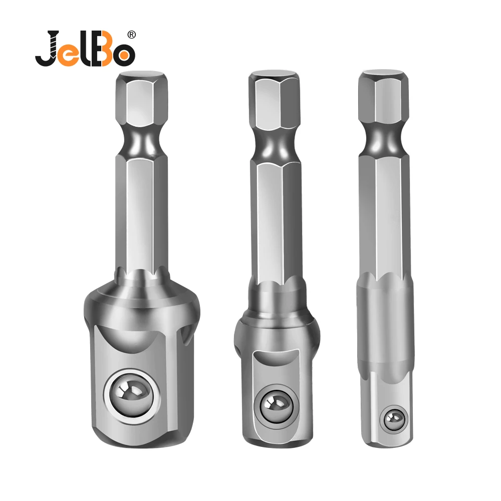 JelBo 3 шт. 1/4 &quot3/8&quot 1/2 &quotХромированная ванадиевая сталь с шестигранным