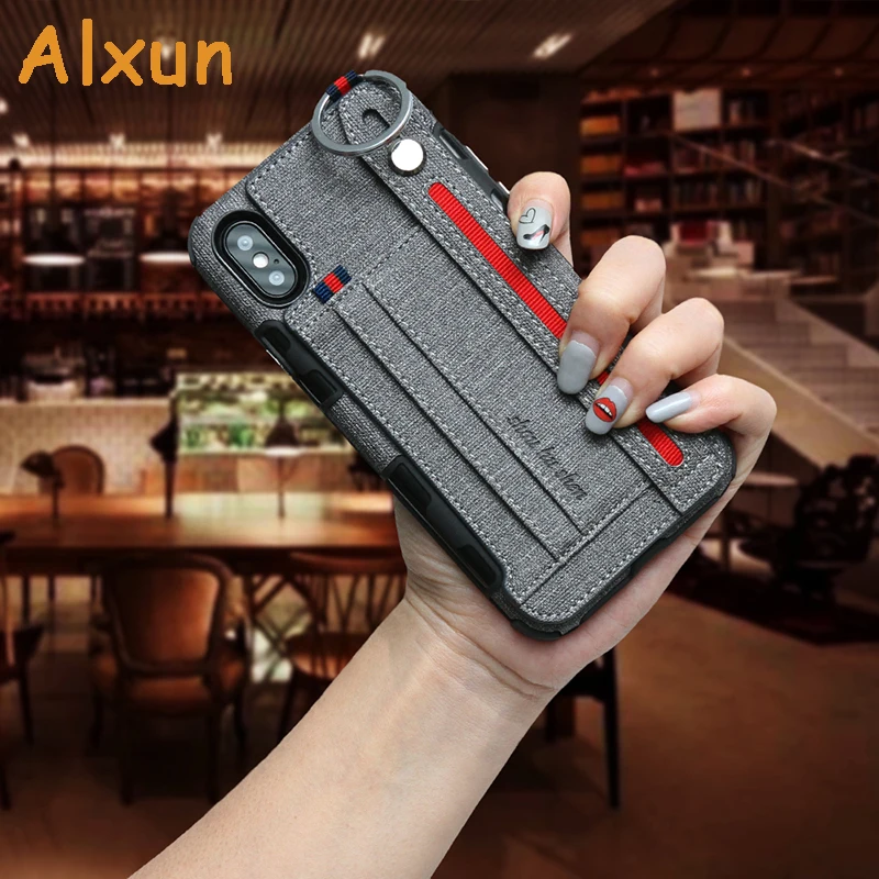 Чехол Alxun для iPhone XS Max с металлическим кольцом и пряжкой ремешок карт тканевый