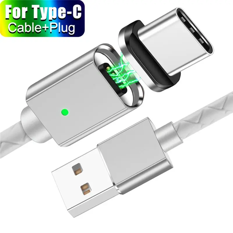 USB кабель для iphone Xs max Xr X 8 7 6 plus 6s ipad mini Быстрая зарядка Магнит Micro USB кабель для передачи данных провод для samsung S9 S8 Note 9 - Цвет: For Type C White