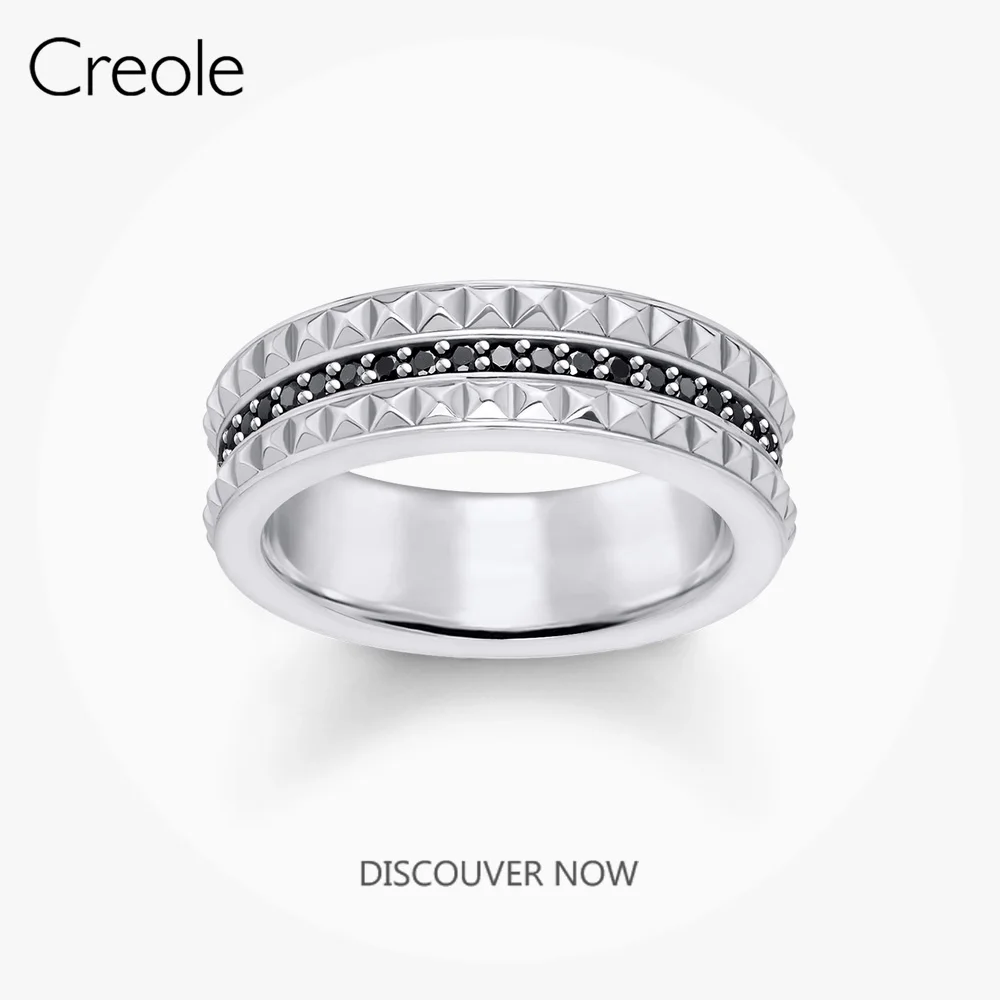 Кольцо с графическим дизайном черные шпильки 2019 Стерлинговое Серебро 925 пробы