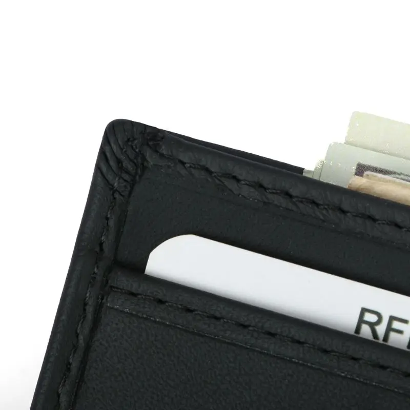 Модная мужская RFID Блокировка кожаный двойной чехол для ID карты держатель Мини Кошелек бумажник короткие деньги монета кошелек сумка Новинка