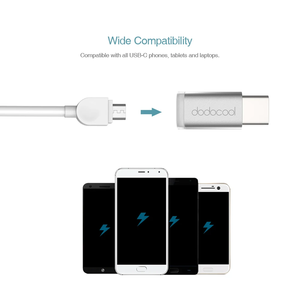 Адаптер dodocool USB 3 1 Type C папа Micro мама для Xiaomi mi5 4C 4S redmi pro OnePlus 2 Nexus 5X zuk