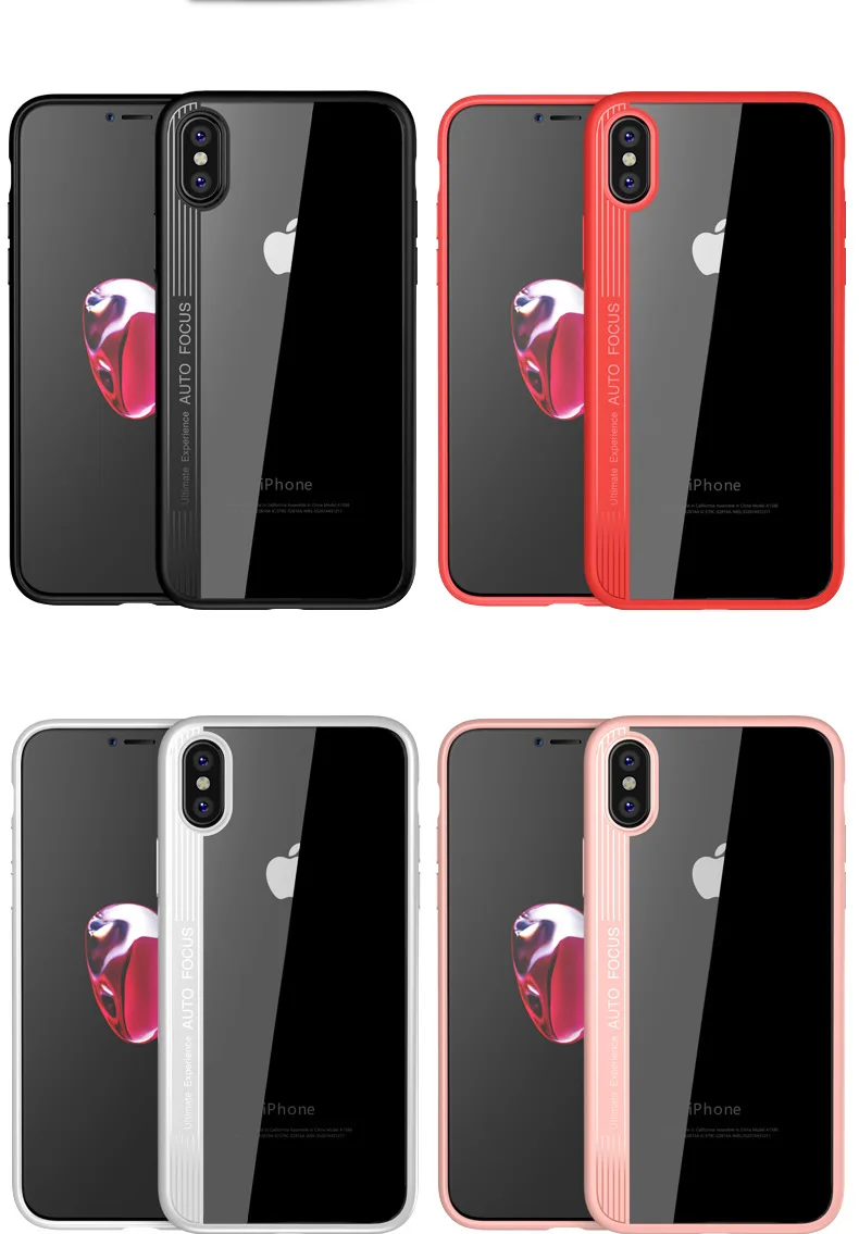 GU JIANG Роскошный прозрачный силиконовый защитный чехол HD для iPhone X Ультратонкий 10 |