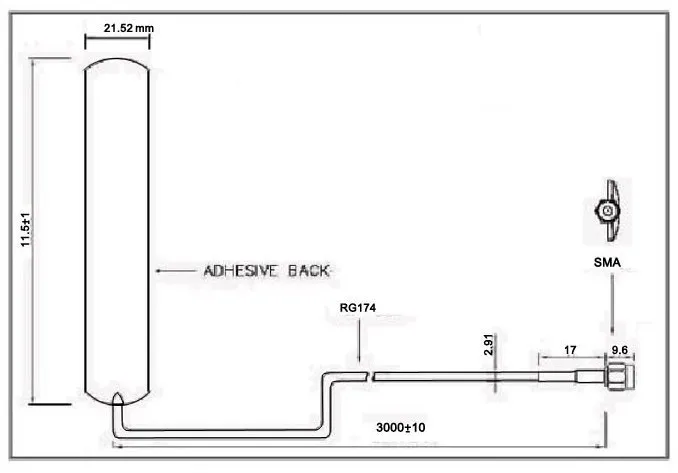 GSM GPRS 3g автомобильная антенна патч Антенна RG174 SMA клейкий Тип 5DBI 850 МГц/900 МГц/1800 МГц/1900 МГц 3000 мм