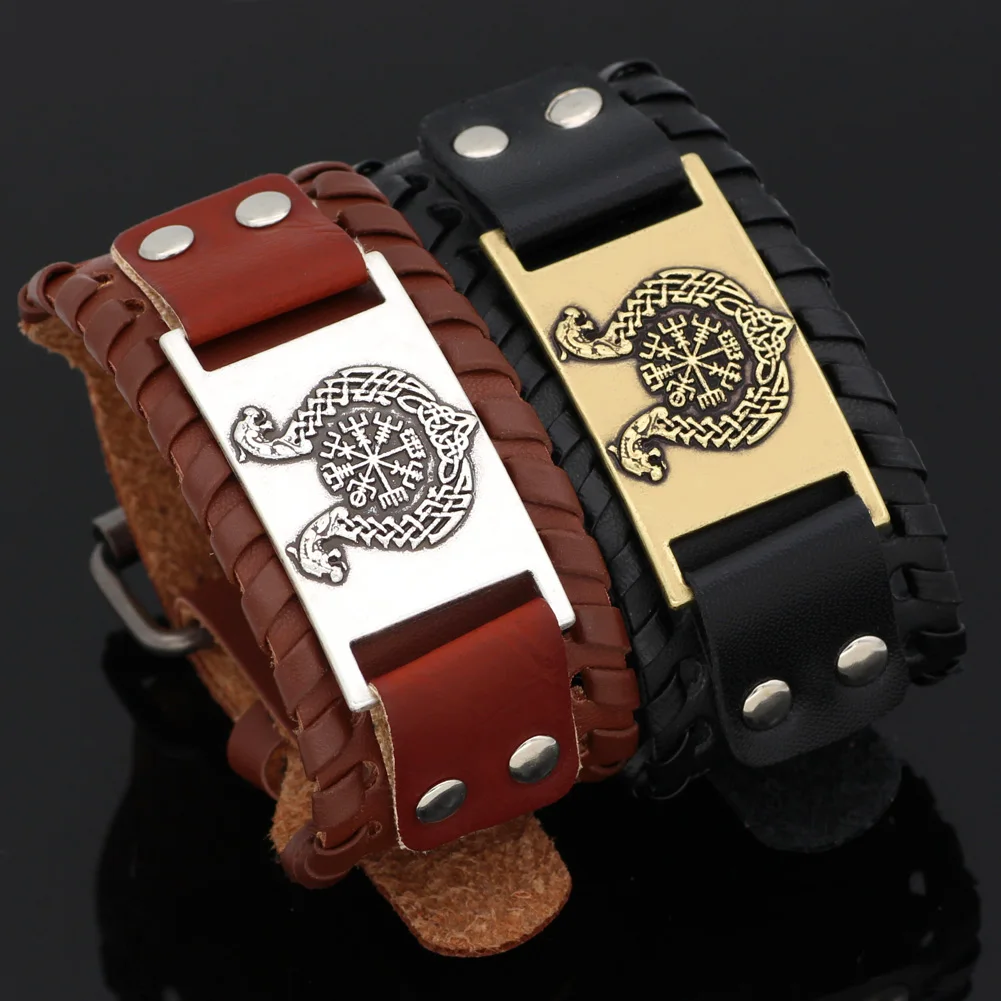 Скандинавский Викинг корабль дракона вегвизир кожаный