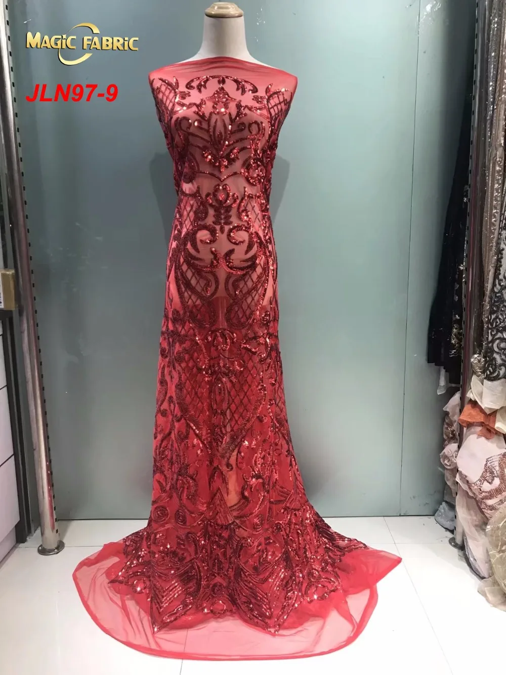 

African French Tulle Net Lace With Stones For Women Wedding Dress Latest French Net Lace With Sequins JLN97