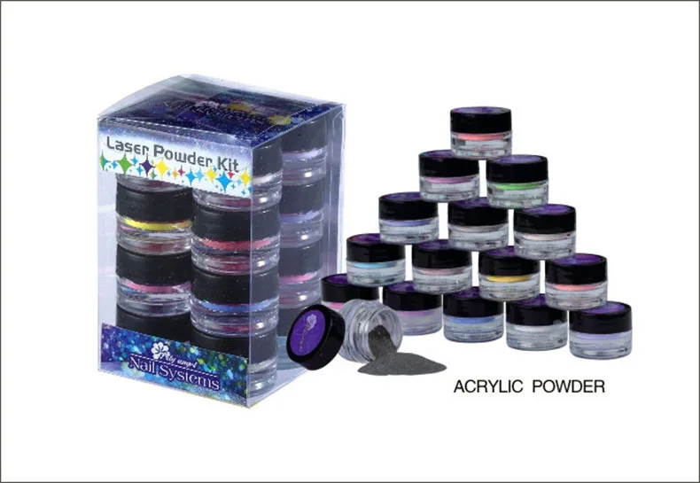 16 цветов акриловая пудра УФ гель дизайн 3D наконечники украшение маникюр Нейл
