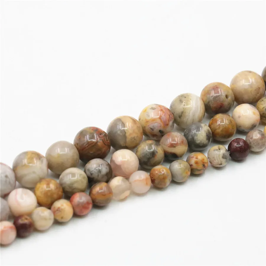 6 8 10 mm Accessories Round Brown Bamboo Leaf Onyx Stone Beads For Necklace Bracelet Women Girl 15inch DIY Jewelry Making Design | Украшения