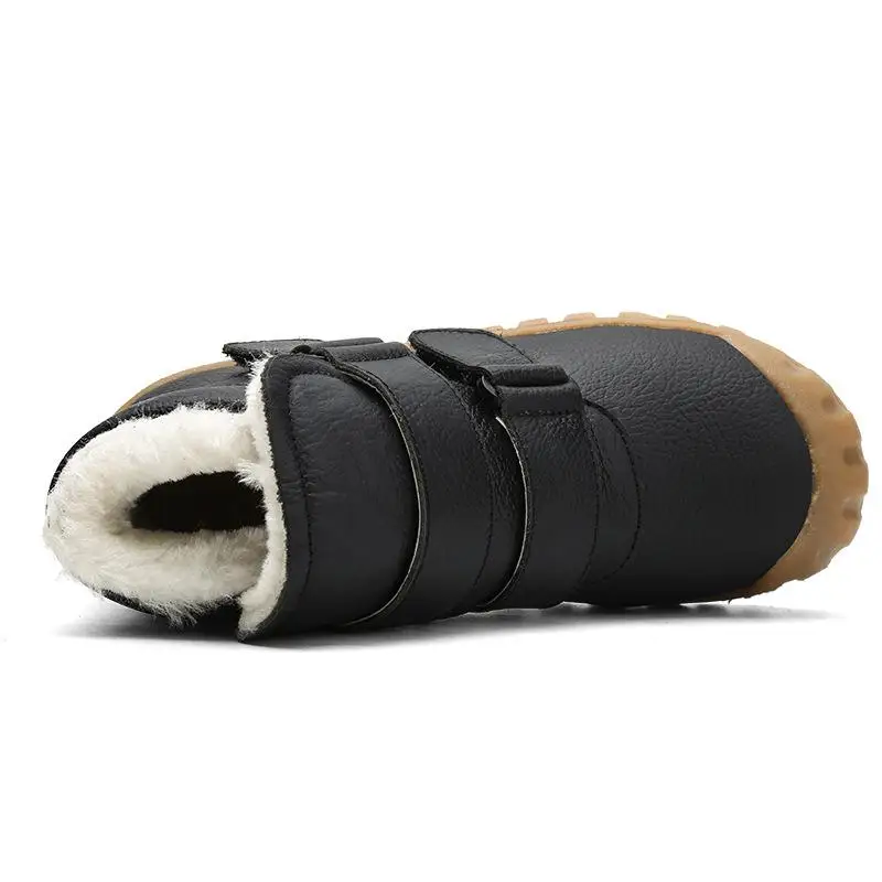 Детские ботинки на меху для мальчиков и девочек водонепроницаемые зимние