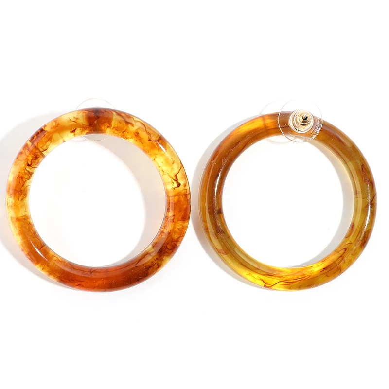 Рождественская бижутерия желтые акриловые ацетатные серьги кольца для женщин