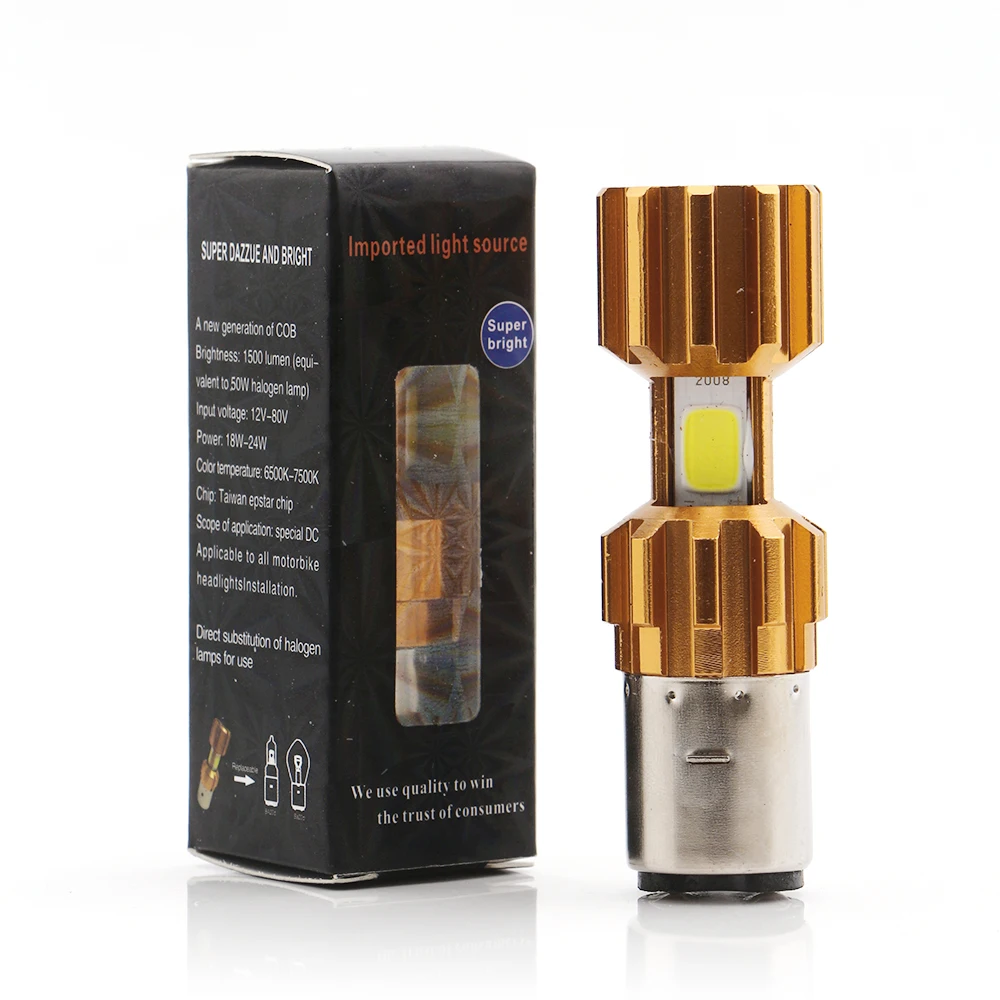 10 шт./лот универсальная 9V ~ 80V BA20D H6 COB 18W алюминиевая 1200Lm белая противотуманная фара