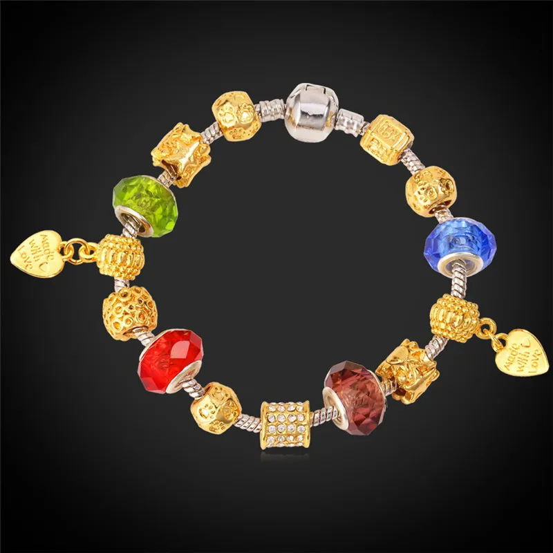 Женский браслет с бусинами из хрустального стекла золотистого цвета|bracelets for|stone