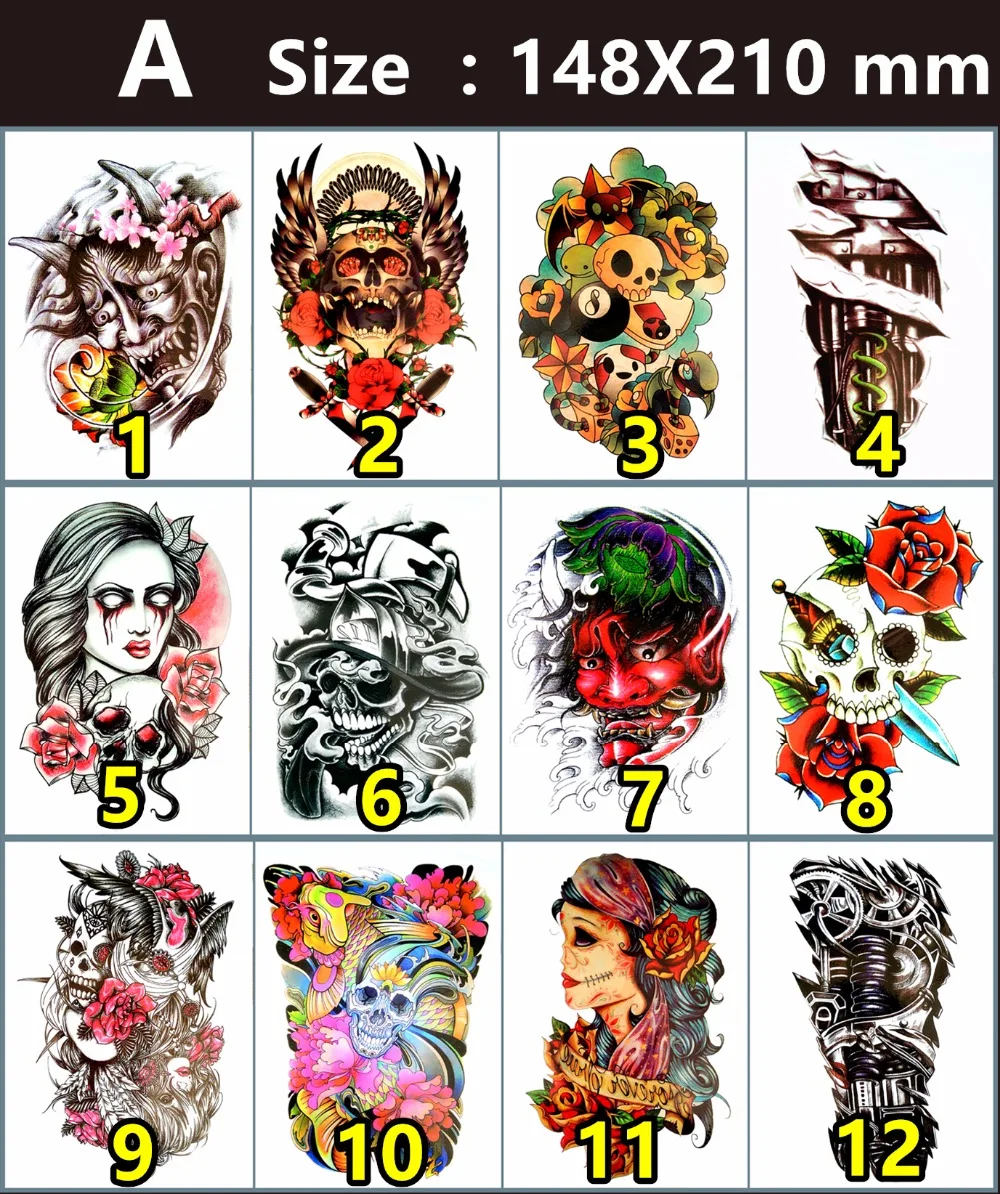 SHNAPIGN красный череп временная татуировка боди-арт вспышка наклейка s 12*20 см