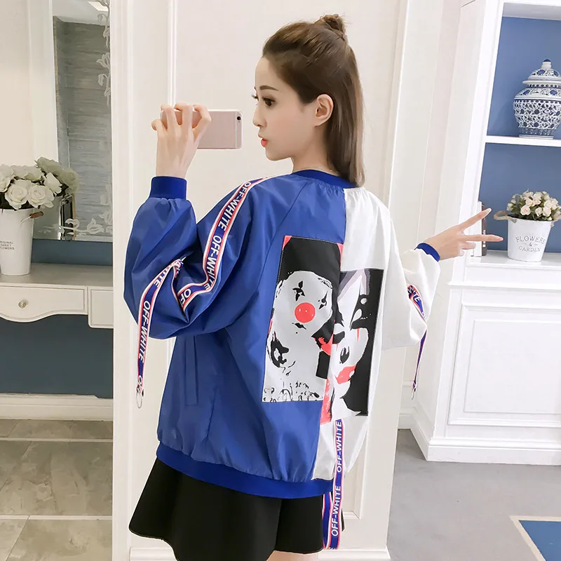 Лоскутная Женская куртка в горошек короткая зимняя женская BaseballFashion Harajuku одежда |