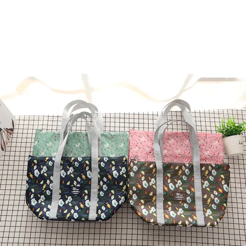 Сумка для ланча женщин сумка из ткани Оксфорд с термоизоляцией и цветочным