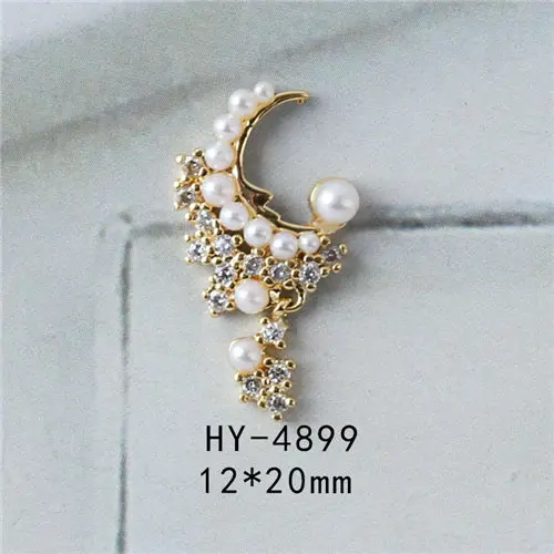 HY4899 5 шт./лот, подвеска/крылья/цепь, 3D сплав, дизайн ногтей, циркон, жемчуг, металл, маникюрные аксессуары для ногтей, сделай сам, украшения ногтей, подвески - Цвет: HY4899