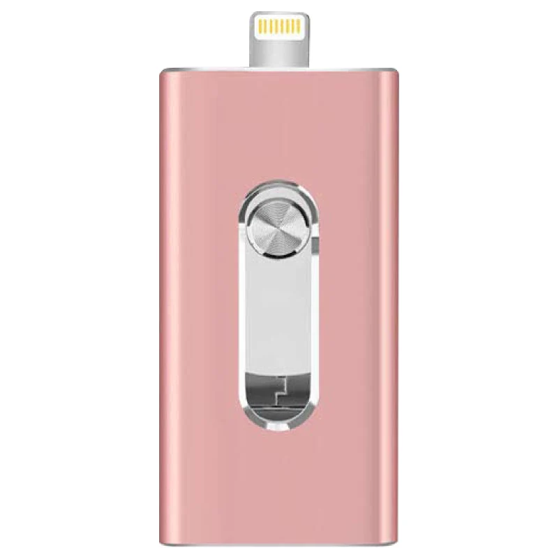Pink USB флеш-накопитель OTG 64 Гб 128 г, флеш-накопитель 3 в 1, u-диск для apple iphone, карта памяти 16 Гб, роскошная android USB флешка i DRIVE 3,0 - Цвет: Pink