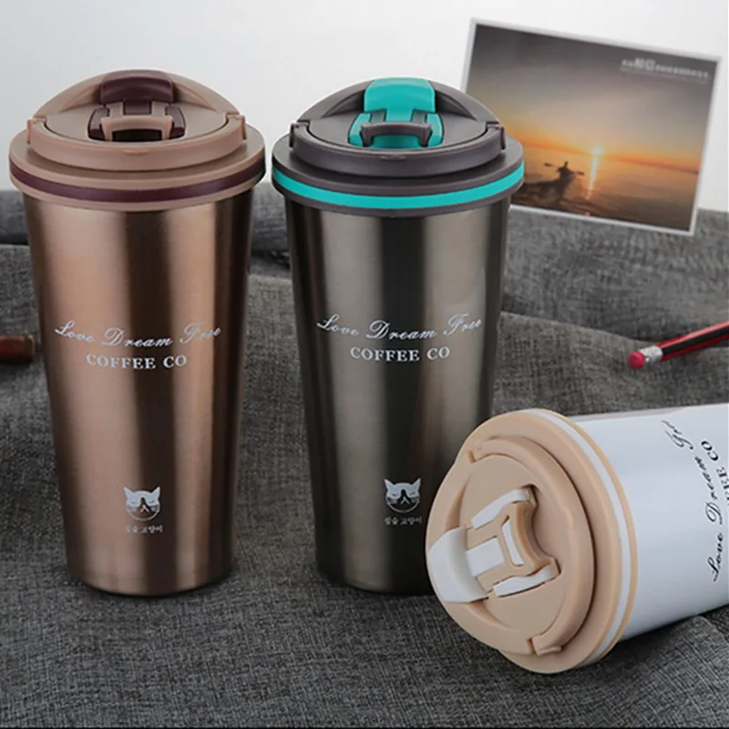 500 мл Термос кружка кофейная чашка с крышкой Термочашка уплотнение нержавеющая