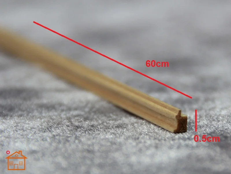 Dollhouse molding basswood dollhouse mini trim Waist wood line 1/12 scale L60*0.5cm #B005 | Игрушки и хобби