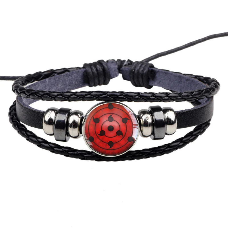 Uchiha Clan Rinnegan Sharingan глаз браслет Аниме Наруто плетеный кожаный браслет Наруто Саске Итачи Какаши Косплей ювелирные изделия