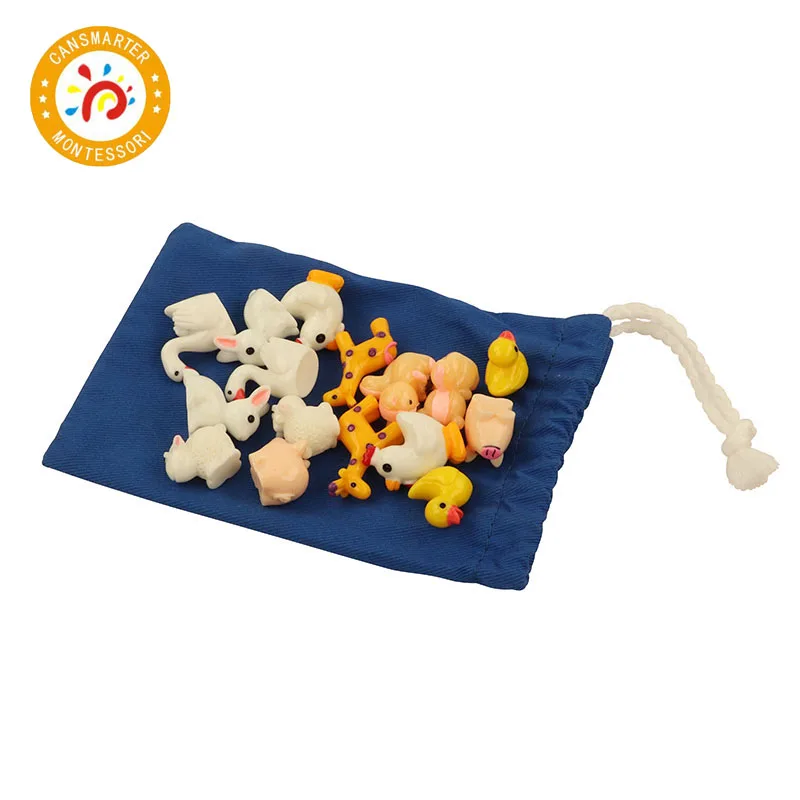 

Montessori Material Animal Matching Daily Life Children Toy Teaching Aids Tray Rabbit Giraffe Chicken Baby Toy
