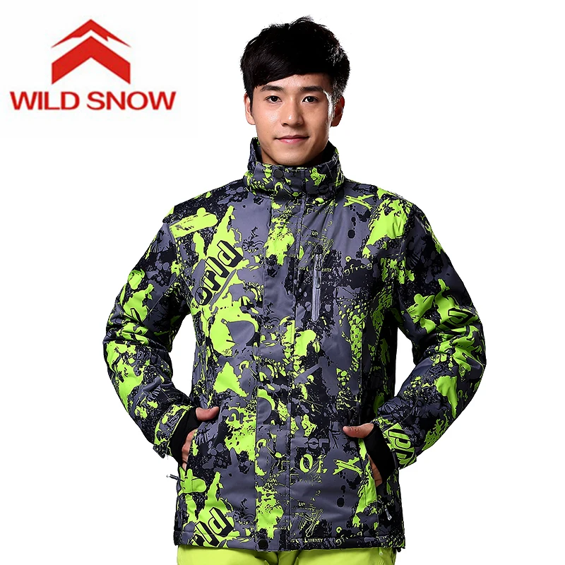 Бренд Wild Snow 2017 мужские лыжные куртки для сноуборда Мужская зимняя одежда горного