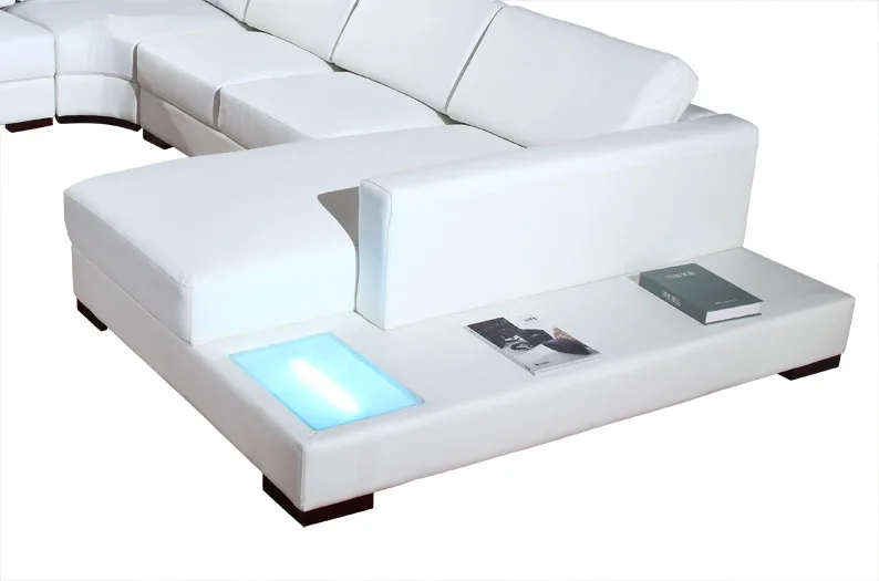 Современный комплект диванов мебель для гостиной с угловым Кожаным диваном U