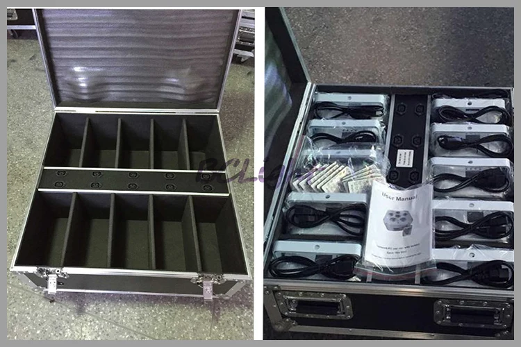 10 шт./партия новогодние светодиодные чехлы с 1 зарядкой 6*18 Вт|led par|rgbwa uvroad case |