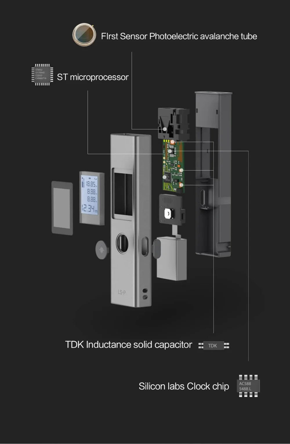 Xiaomi Duka 40 м лазерный дальномер LS-P usb зарядка лазерный дальномер высокая точность измерения Мини Портативный дальномер