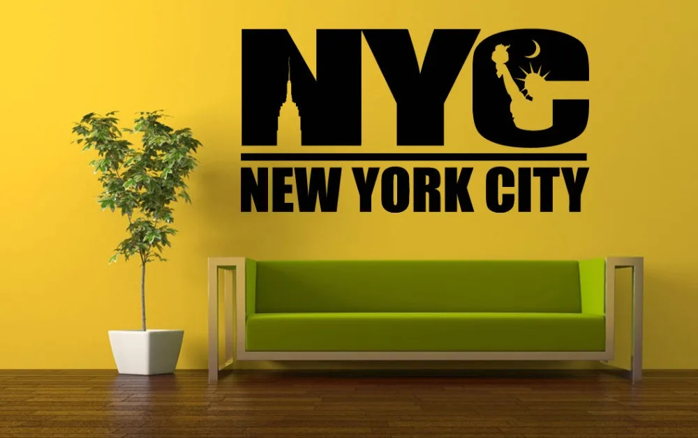 Виниловые наклейки на стену настенные дизайн комнаты Нью Йорк логотип США|room