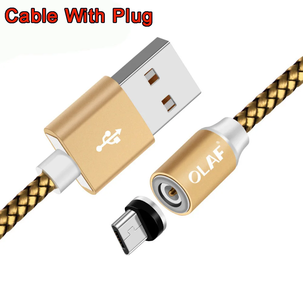 Gold Cable Plug Магнитный кабель Олаф для iPhone Xs X 8 7 Plus, магнитное зарядное устройство, кабель Micro usb type C для Xiaomi samsung S9 S8 huawei mate 20 Pro - Цвет: Gold Cable Plug