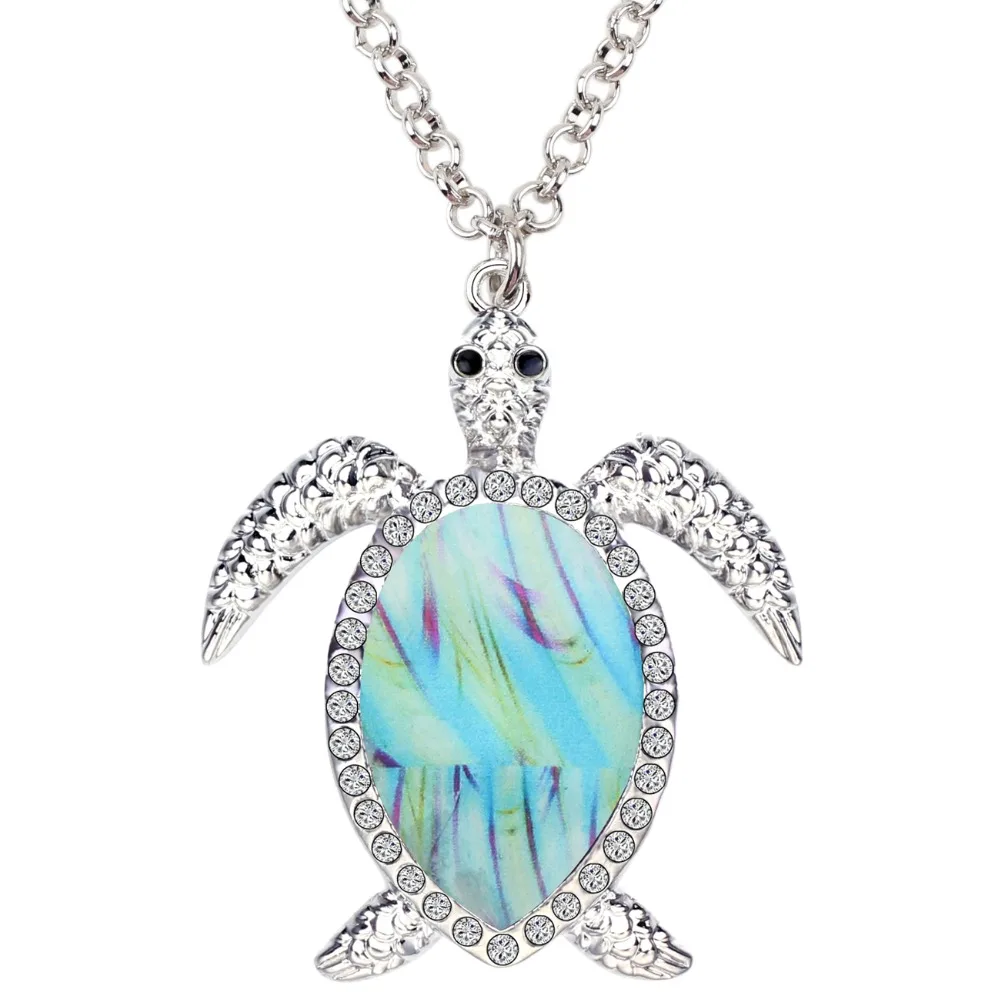 Ожерелье с подвеской в виде морской черепахи стразы | Украшения и аксессуары