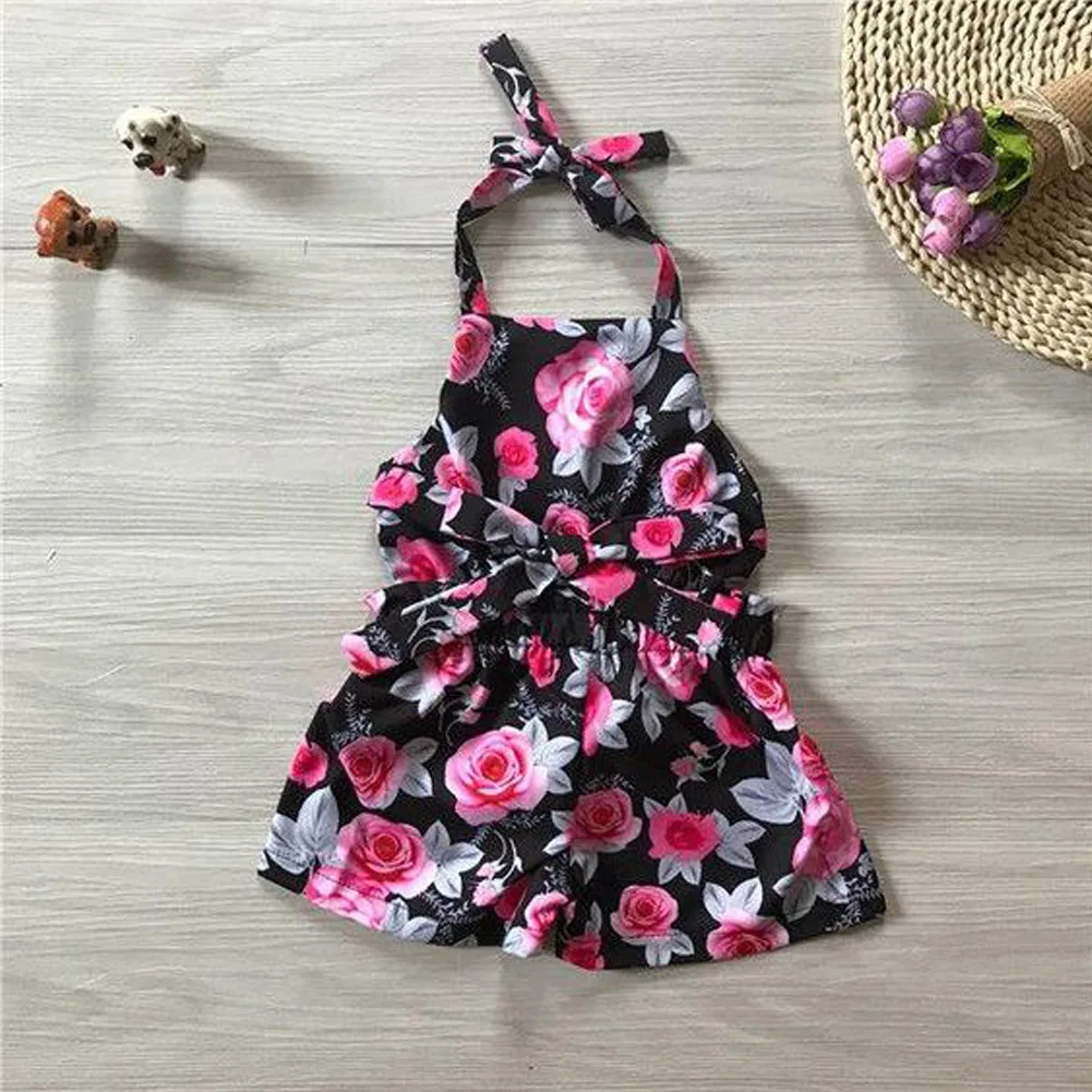 2019 брендовый Детский комбинезон с цветочным рисунком для новорожденных девочек