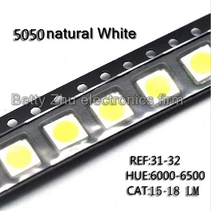 

500PCS/LOT 5050 nature white / warm white / cool white / red / yellow / blue / green / RGB SMD LED bright light-emitting diodes