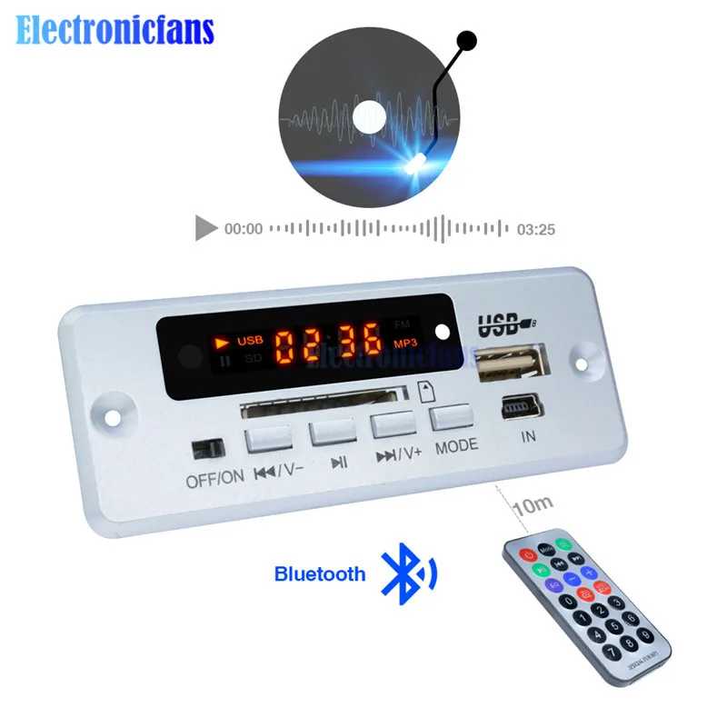 MP3 WAV U Disk & tf карта USB Mini 5 в декодер плата модуль декодирования звонков Bluetooth с 2*3 Вт