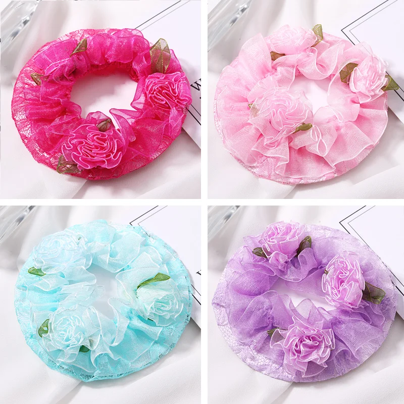 New Girls Cute Colorful Flower Lace Headbands Princess Fashion Diy Hair Style Make Tool Bands Kids Accessories | Детская одежда и