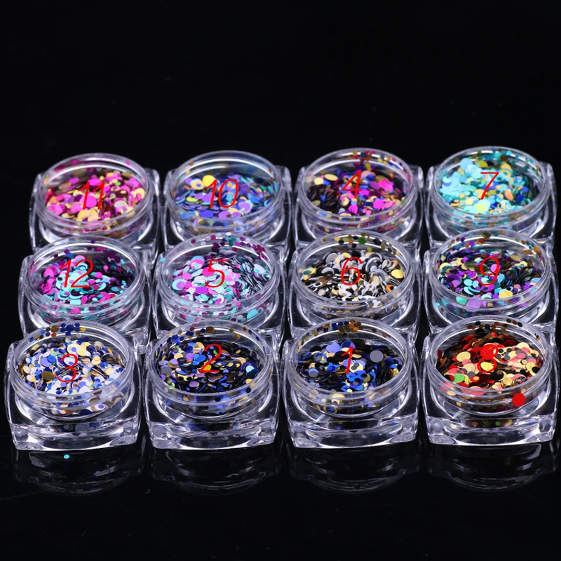 Nail Art Блеск Смешанный Голо Блестит Лазерный Ногтей Стразами Акриловые Совет