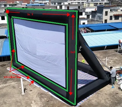 Горячая Распродажа 9X6 m гигантский надувной экран проектора с бесплатной