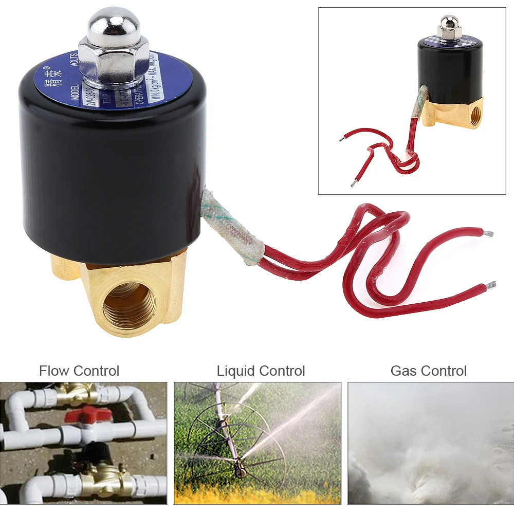 1/4 &quotAC 110V / 220V Электрический электромагнитный клапан пневматический латунный