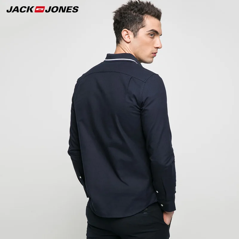 Jack Jones 2018 Новинка мужская футболка хлопок 100% ткань тянучка прямой фасон модная
